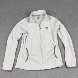 The North Face Fleece Jacket Womens Large White Polartec Full Zip Pockets